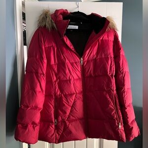 Calvin Klein Women's Faux Fur Trim Puffer Jacket